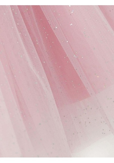 Kız Çocuk Simli Tütü Etek-14031 Pudra