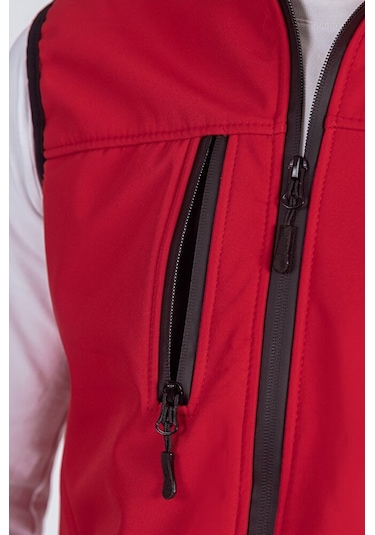 Vatan Tekstil Softshell Dik Yaka Erkek Yelek Kırmızı
