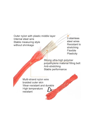 Ölçekli İşaretleme Çekme Halkası Derin Kuyu Halatı İle 70m Naylon Ölçme Halatı