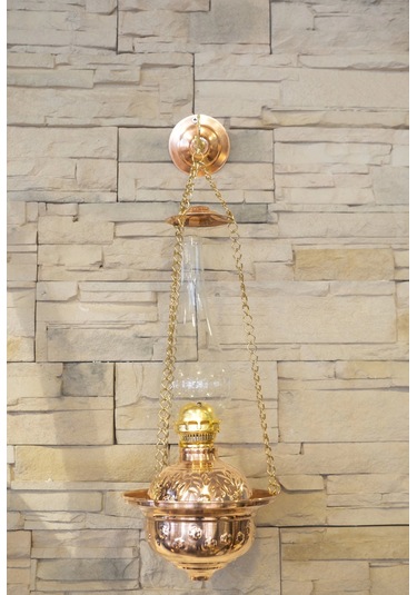 Bakır Gaz Lambası Zincirli Model Büyük Boy