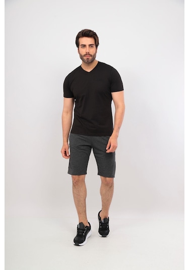 Fore Sport Erkek V Yaka T-shirt Siyah