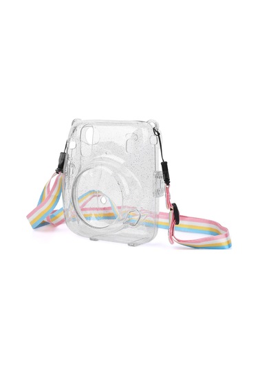 Vkemall 拍立得 Mini11 İçin Pvc Koruyucu Kılıf - Şeffaf Parlak Tozlu Tasarım, Çarpıklık Ve Dürtme Koruması, Kol Çantası İle Taşınabilir