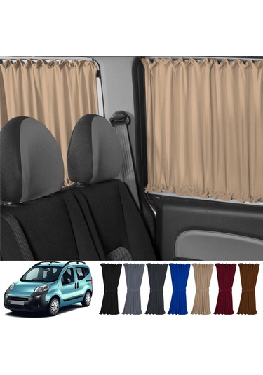 Pandami Citroen Nemo 2007-2015 Uyumlu Krem Raylı Oto Perde Takımı
