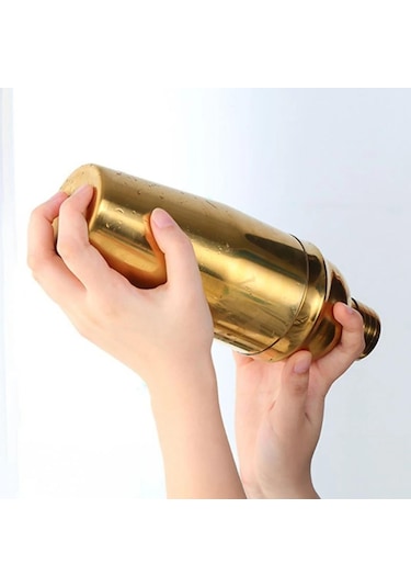 Perlotus Çelik Gold Kaplama 700 Ml Kokteyl Shaker Karıştırıcı
