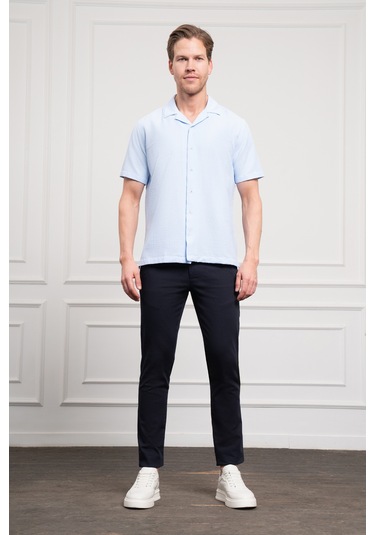 Erkek A. Mavi Apaş Yaka Kısa Kol Gömlek 25ys004008311 A. Mavi A. Mavi