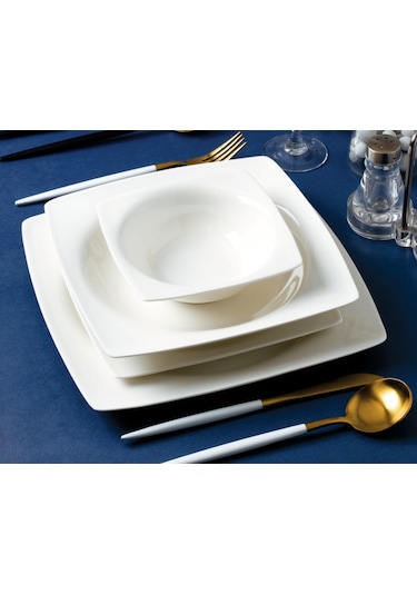 Sıla BN-101 Sade 24 Parça Porselen Yemek Takımı