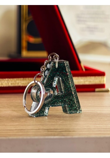 Harfli Anahtarlık Epoksi Kişiye Özel Yapım El Yapımı Harf Anahtarlık Kalp Model Özel Tasarım Hediyelik Ürün Kalp Desenli Simli Anahtarlık Antik Gümüş