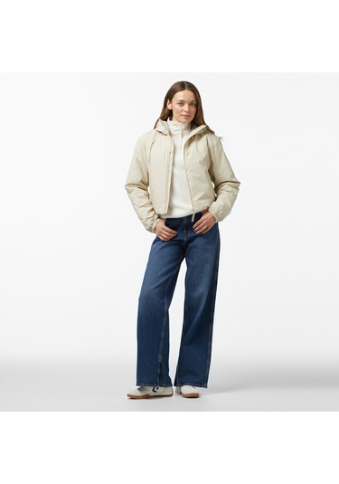 Rains Lohja Short Insulated W3t1 Kadın Krem Yağmurluk Düz 15780 Krem