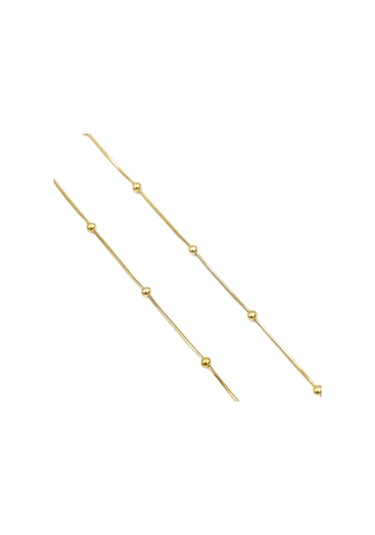 Çelik 65 Cm Top Top Zincir Kolye Gold Beyaz