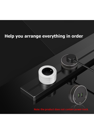 Symbee Ev Tipi Elektrik Rayı Adaptörü - 16a Çift Usb Çıkışlı, Gri Kare Avrupa Modeli