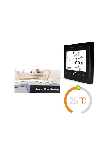 Padalink Siyah Akıllı Su Isıtma Termostatı - Ev Sıcaklığı Kontrol Cihazı