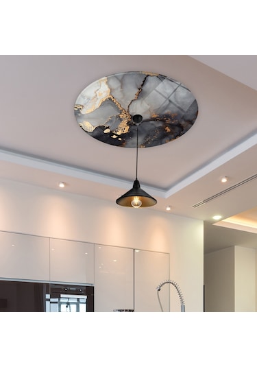 Cam Avize Göbeği | Stark Mermer | Çap50Cm Çok Renkli