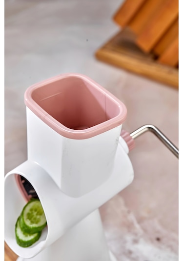 Cooker Paslanmaz Çelik Çevirmeli Rende Kollu Sebze Doğrayıcı Ckr3380-pembe Pembe