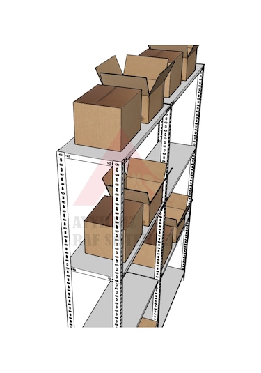 4 Katlı 2'li Beyaz Renk Çelik Raf - Depo, Arşiv, Kiler, Dosya, Market Rafı 43x93 Cm-200 Cm Beyaz
