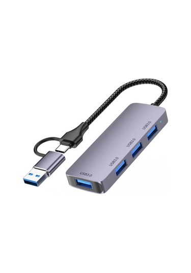 T203 Usb + Typ-c 3.0 Dönüştürücü Hub 5gbps Usb 3.0 Dizüstü Bilgisayar / Tablet Pc İçin Veri Aktarım Adaptörü, Boyut:t203