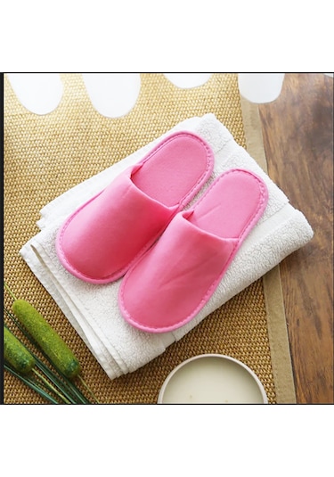 Otel Terlik Tek Kullanımlık Havlu Pembe 10'lu Çift