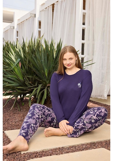 Aydoğan Kadın İnci Büyük Beden Lavanta Moru Pijama Takımı 0499 Mor