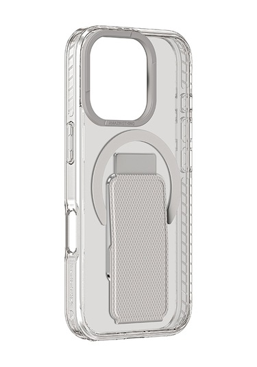 İphone 16 Pro Max Uyumlu Kılıf Magsafe Şarj Özellikli Standlı Amazingthing Titan Pro Plus Kapak Gri