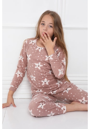 Fames Pijama Kişlik Çocuk Polar Pijama Takim Gri