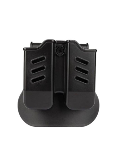 Delikli Örme Palaska - Kilitli Taktik Silah Kılıfı Ve Taktik İkili Şarjörlük 3 Lü Set Siyah