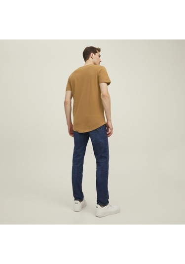 Jack & Jones Bisiklet Yaka Rahat Kesim Tisört-Noa 12113648 Rubber Hardal