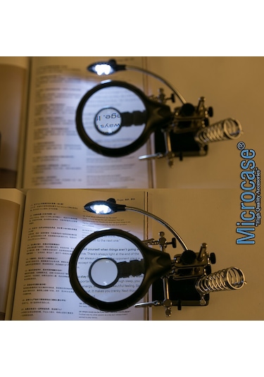 Microcase Led Işıklı Masaüstü Tamirci Büyüteç Seti - Al2481