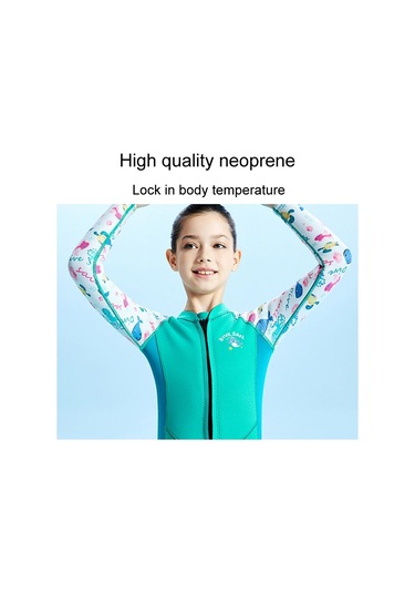 Dalış Ve Yelken 2.5 Mm Tek Parça Uzun Kollu Çocuk Sıcak Mayo Kalınlaşmış Anti-soğuk Sörf Ve Şnorkel Şort Pembe