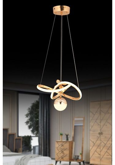 Yıldız Gold Şeker Ledli Salon Mutfak Oda Oturma Odası Hol Ledli Sarkıt Avize Sb-ld-008 Gold