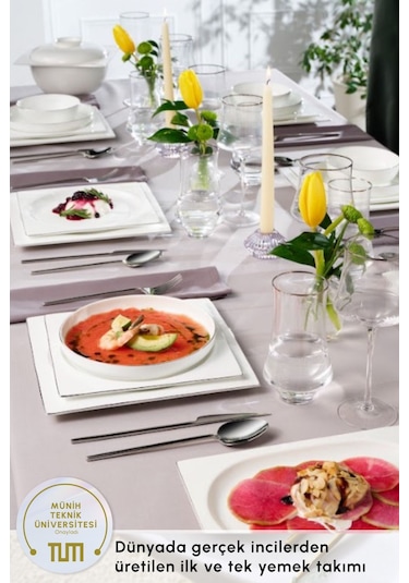 Karaca Red Carpet Collection Fine Pearl Extra Nish 58 Parça 12 Kişilik Yemek Takımı Platin