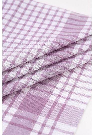 Pamuklu Lila Renkli Pöti Kareli 4'lü Kurulama Bezi, Beslenme Örtüsü, Servis Peçetesi