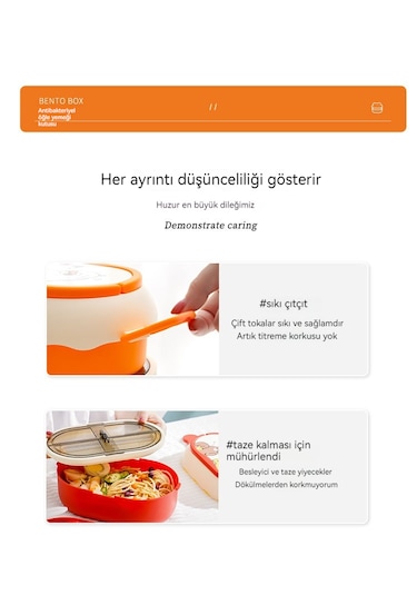 Büyük Kapasiteli Sevimli Çocuk Beslenme Çantası Çift Katmanlı-sar