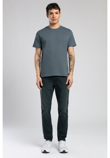 Lee Cooper Gael Erkek O Yaka T-shirt İndigo-19819 İndigo