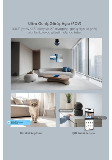 Şımart Akıllı Wi-fi 1620p 3k Ultra 360 Kamera