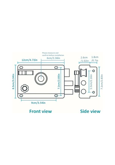 Willowhaven Sağ Açılır + Kenarlı Dayanıklı Paslanmaz Çelik Hırsızlık Önleyici Kapı Kilidi