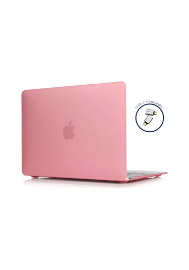 Macbook Uyumlu Air M1 Kılıf 13 İnç Mat Buzlu Flu Touchıd'li M1 Air A2337 A2179 A1932 İle Uyumlu Pembe