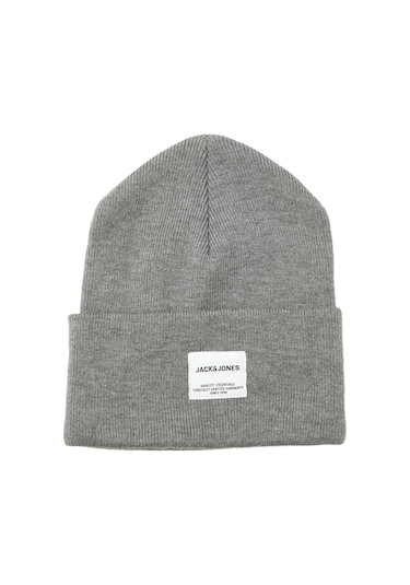 Jack & Jones Logo Etiketli Bere - Long 12150627 Grey Melange