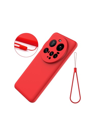 Xiaomi 15 Ultra Düz Renkli Sıvı Silikon Damlamaz Tam Kapsama Telefon Kılıfı Kırmızı