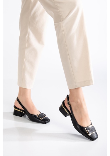 Suins Shoes Suins Katty Model Kadın Orta Topuklu Ayakkabı siyah