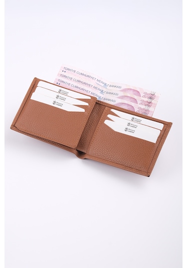 Ancora Leather Hakiki Deri Erkek Cüzdan-26500 Taba