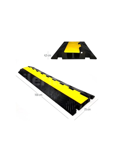 Kablo Kanallı Hız Kesici 2 Kanallı. Yol Kasisi 25 x 100 x 4.5 CM