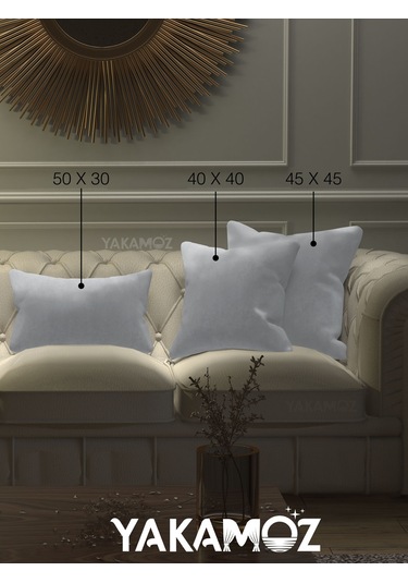 Beyaz Renk Kırlent , Yastık Kılıfı Kadife Görünümlü Velvet Touch Serisi Beyaz