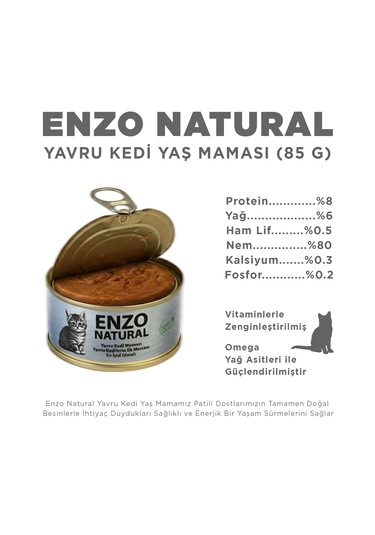 Natural Yavru Yaş Kedi Maması 85 Grx24