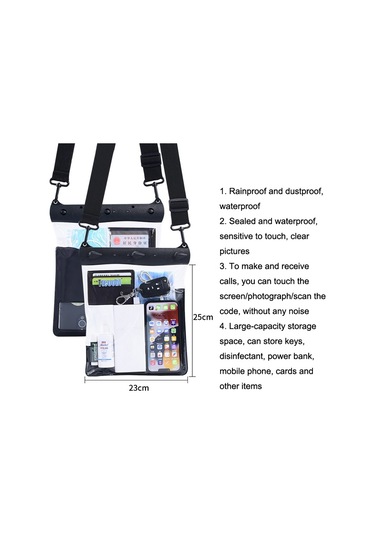 Tteoobl T-019a Çeşitli Eşya Saklama Çantası Telefon Su Geçirmez Omuz Çantası, Boyut: Bir Kod Siyah Siyah