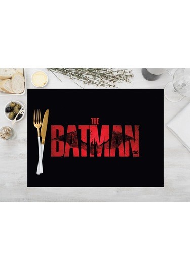 Adawall Home The Batman Black Kumaş Amerikan Servis 4'lü Set Siyah