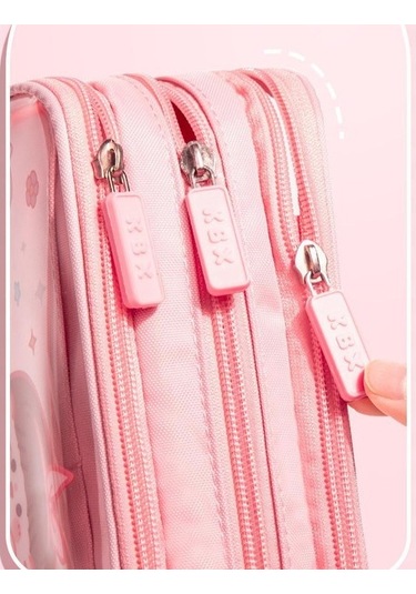 Agoodshop Büyük Kapasiteli Öğrenci Kalem Kutusu Pembe 3bp-yeşil