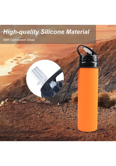 Fosenze 600ml Katlanabilir Silikon Spor Şişesi - Sızdırmaz, Taşınabilir Ve Her Yerde Kullanım İçin Diğer