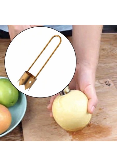 Homyl Meyve Çekirdek Çıkarıcı Oyma Kullanımı Kolay Altın Altın