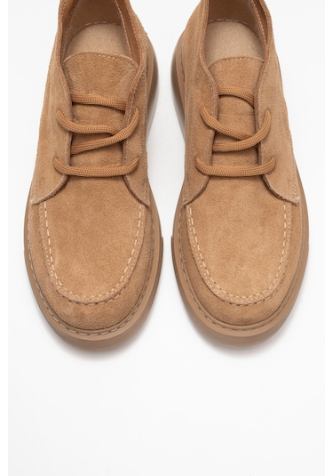 Lılya Toprak Süet Hakiki Deri Kadın Chukka Bot Toprak