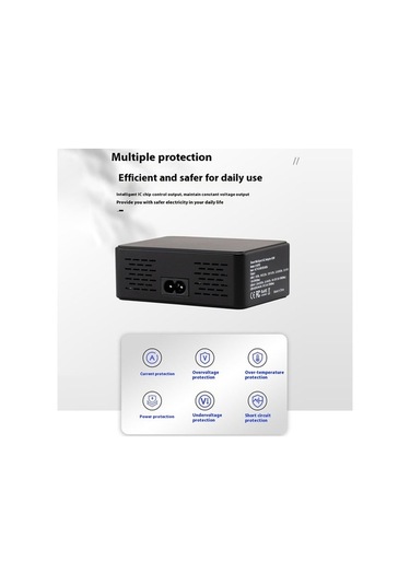 Tongxida 818pd Qc3.0 Pd 20w Hızlı Şarj İstasyonu, 5 Usb + 1 Type-c, Beyaz, Telefon Ve Tablet İçin Beyaz