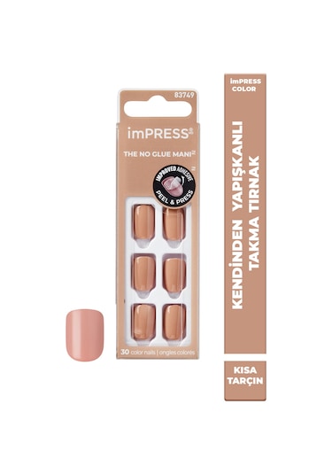 İmpress Color Kendinden Yapışkanlı Takma Tırnak Kısa Tarçın